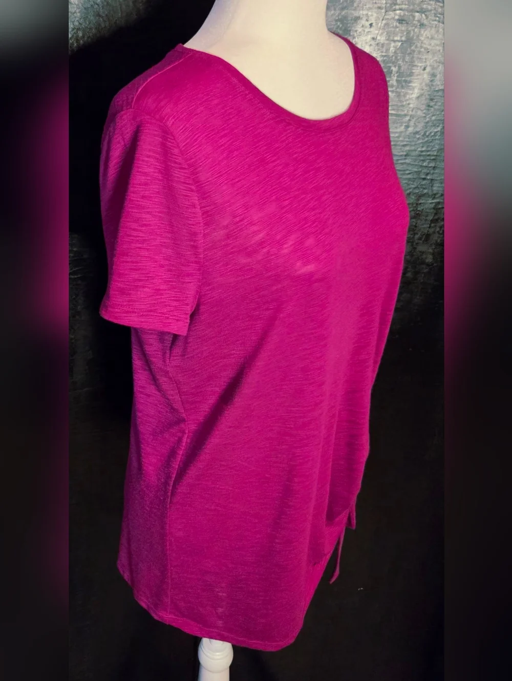 INC International Concepts Ruched Side Tie Tunic Top Pink - Large - Picture 6 of 12